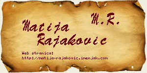 Matija Rajaković vizit kartica